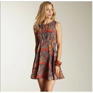 Free People Paisley Dress Dancing Pretty Paisley Sleeveless Tank Size 0 Hippie